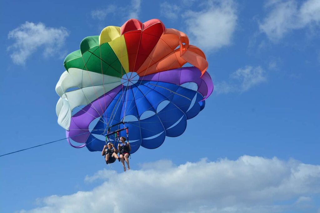two people parasailing
